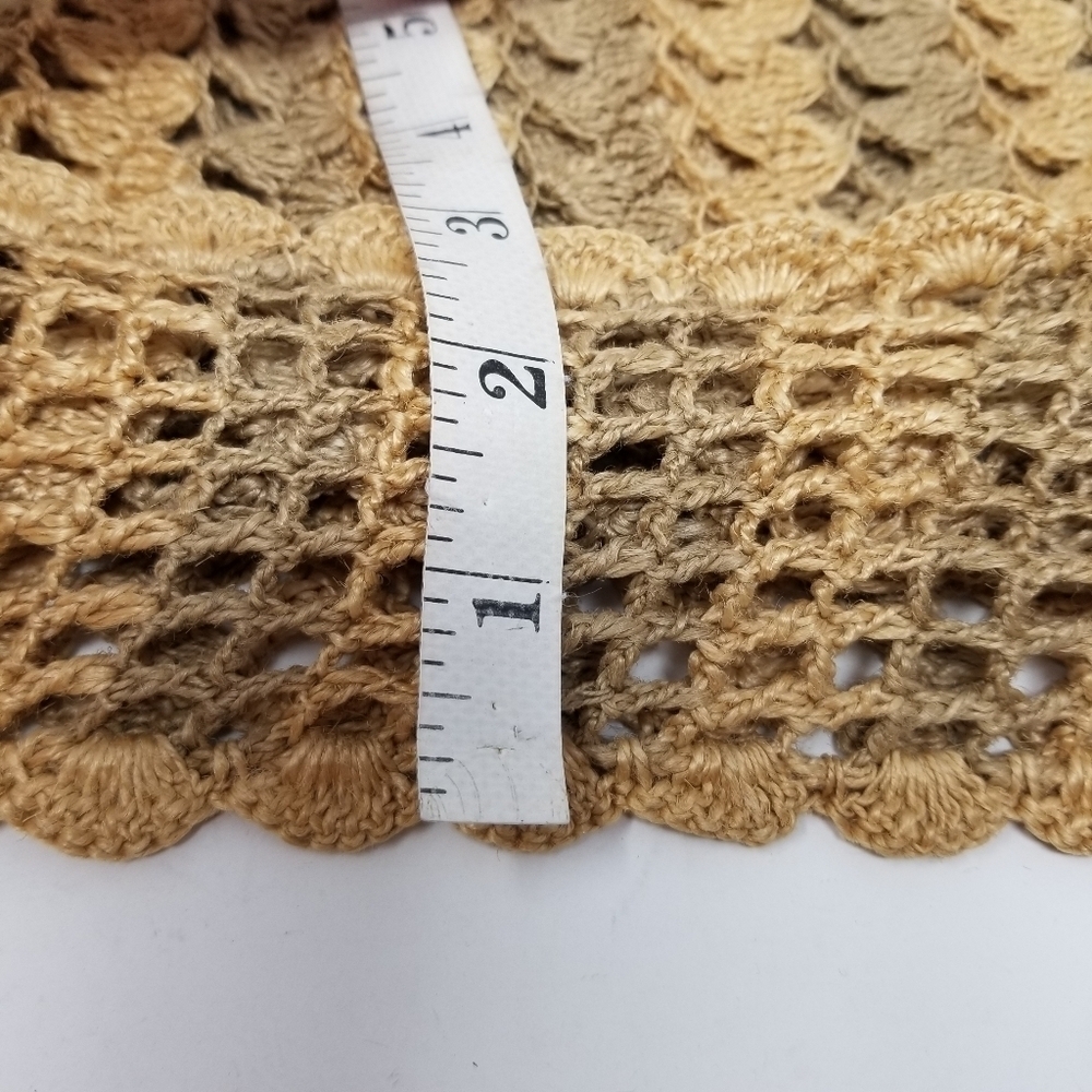 Crochet Tote Shoulder Bag Tote Open Weave Natural Double Handle Produce Beach - Picture 5 of 7